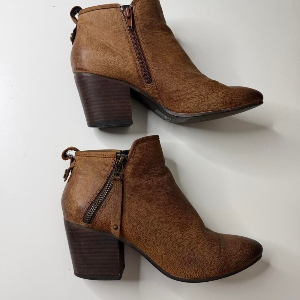 Steve Madden Julius Brown Leather Ankle Booties Boho Western Fall Indie sleaze